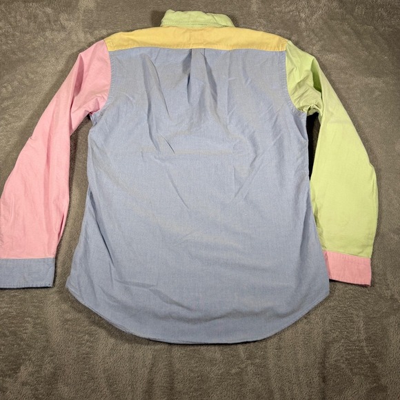 Ralph Lauren Shirt Mens Large Multicolor Pastel Colorblock LS Button Down - Picture 2 of 11
